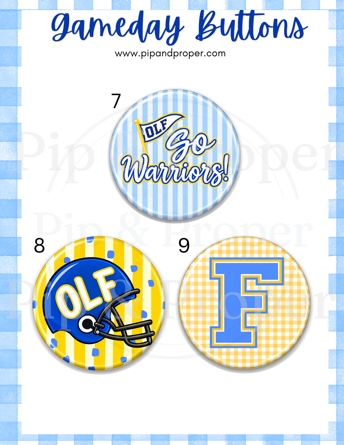 Game Day Buttons - Fatima