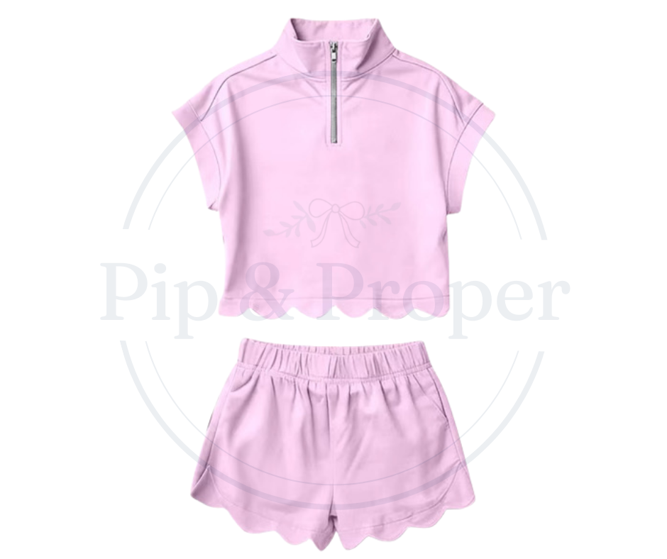 Scallop Active Set Womens - Pink