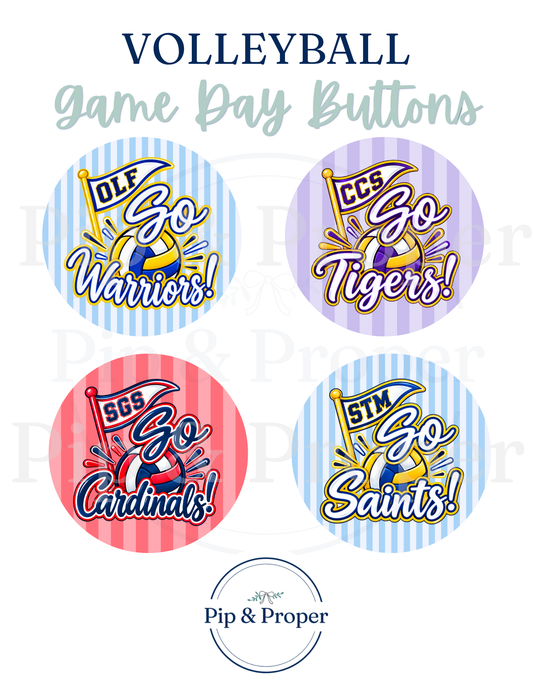 Game Day Buttons -  Volleyball
