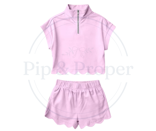 Scallop Active Set Womens - Pink