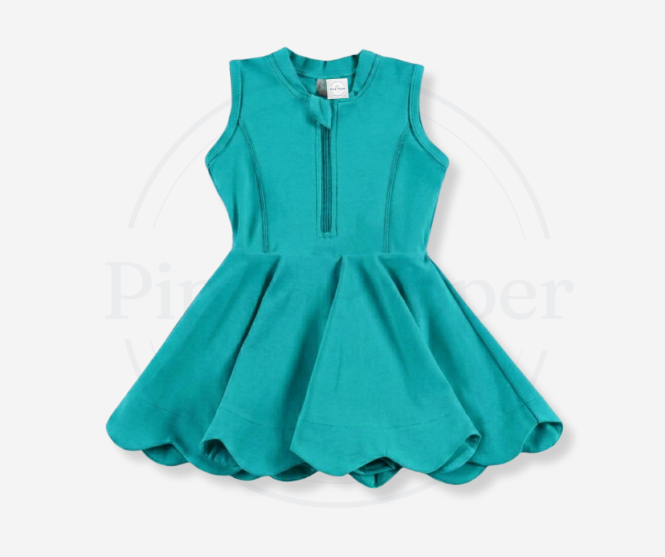 Classic Scallops Dress - Teal