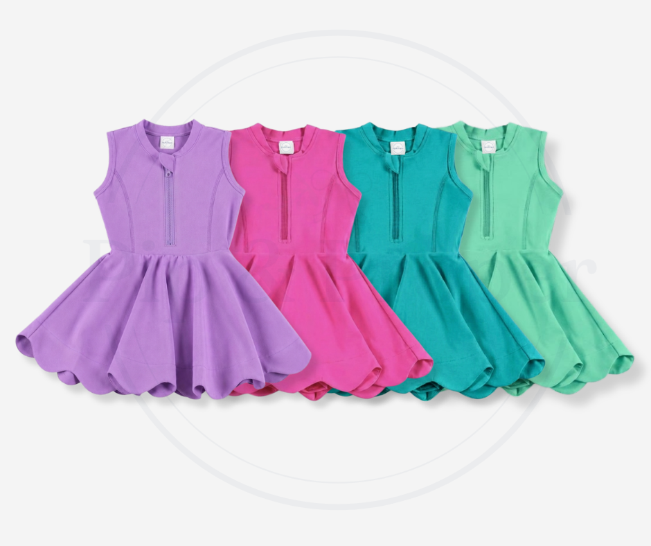 Classic Scallops Dress - Teal