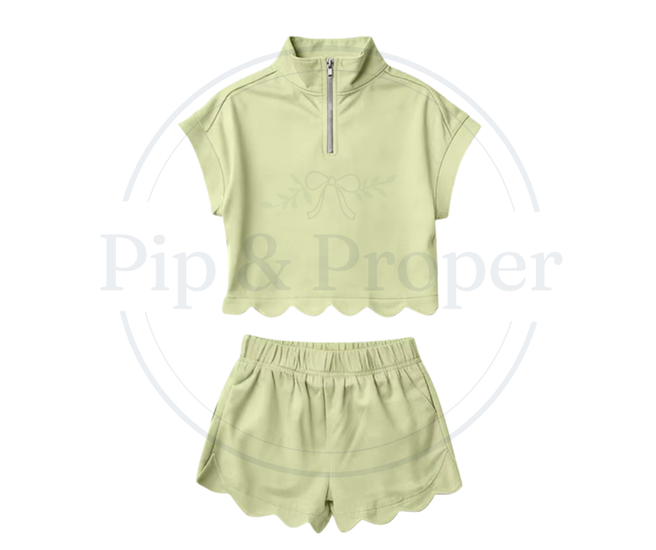 Scallop Active Set Girls - Sage
