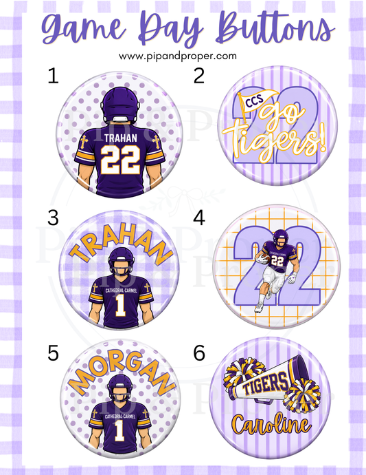 Personalized Game Day Buttons -  CCS