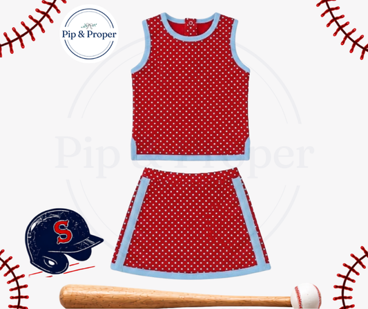 Polka Dot Prep - Red & Baby Blue